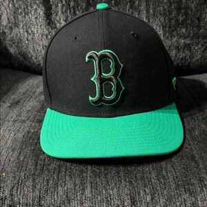 Black and Green Red Sox Baseball Cap